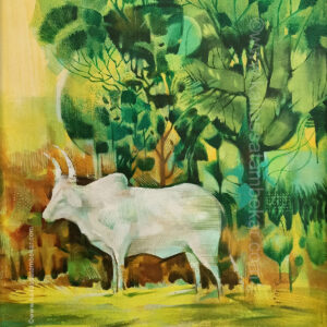 Bull Painting by Kailas Satambekar