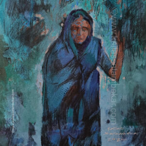 Aaji Original Canvas Painting By Kailas Satambekar