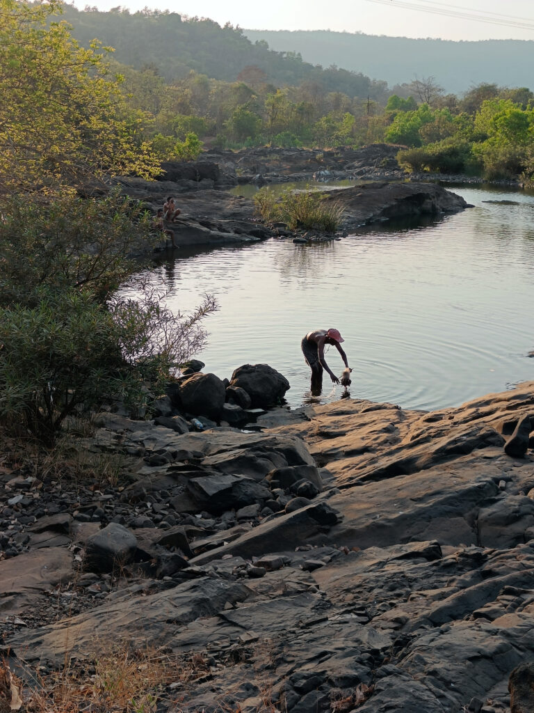 IMG20250306174612 Kailas satambekar River series, River Landscapes, Gouache artworks, Local fishermen