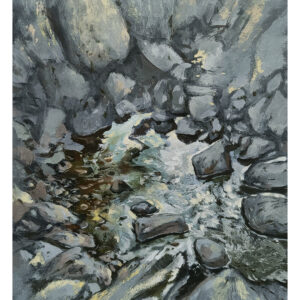 River reflection, original artwork, reflection paintings, art feed, rocky river, art collective, art collection