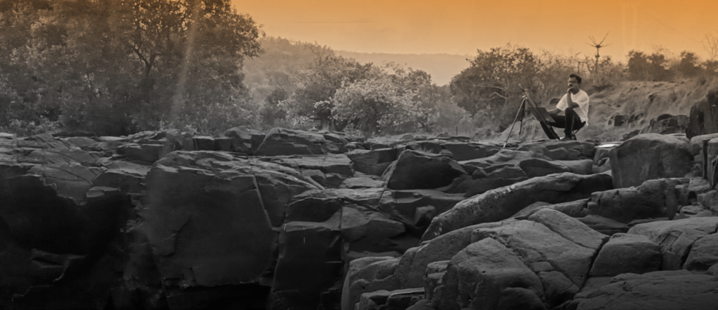 kss002 Artist Kailas Satambekar Burmi series of painting, Artist landscape series, Art collectors